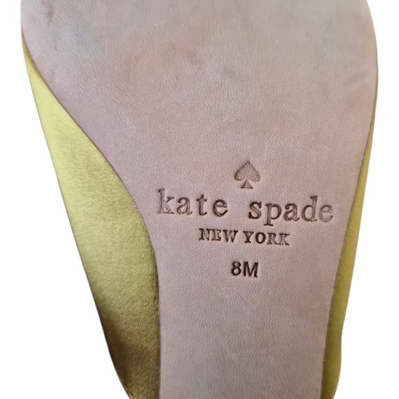 Kate Spade Darlene Satin Mules Roastd Maize Yellow Pointed‎ Toe Size 8 - Picture 8 of 10